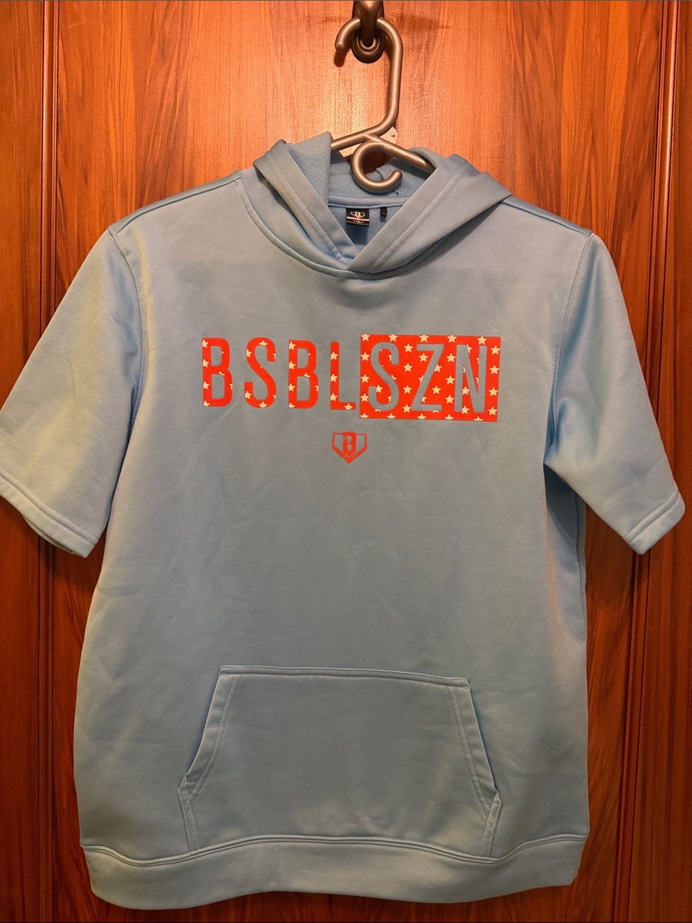 Baseball Lifestyle 101 - Youth XL Light Blue Short-Sleeve Hoodie
